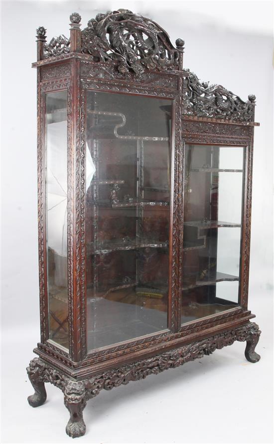 A Japanese hardwood display cabinet, Meiji period